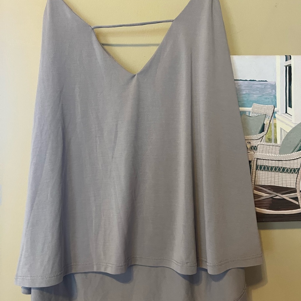 Double Zero Light Gray V-Neck Top